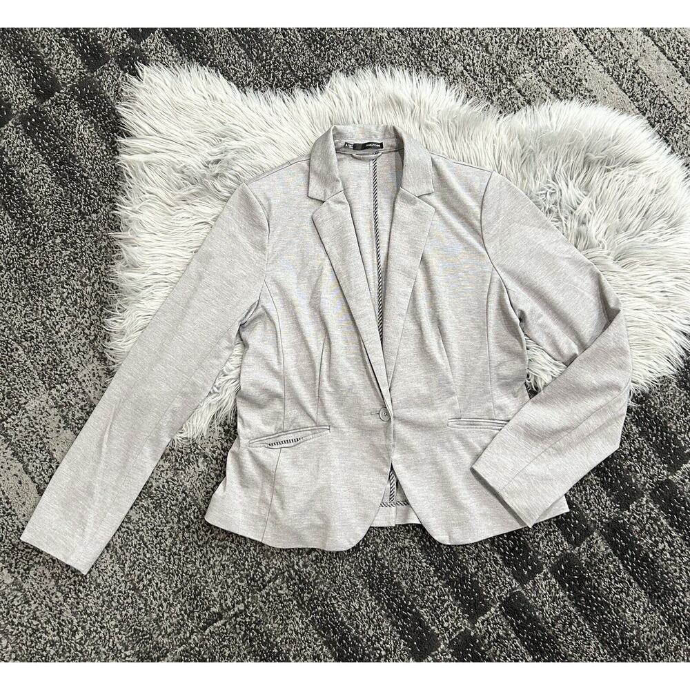 Maurice's Women's Heathered Gray Blazer With One Button Design Size XL
